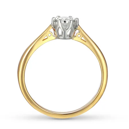 ZŁOTY 585 PIERŚCIONEK ZARĘCZYNOWY BRYLANT 0.19ct