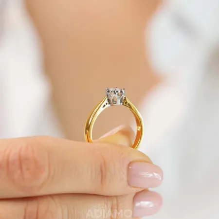 ZŁOTY 585 PIERŚCIONEK ZARĘCZYNOWY BRYLANT 0.23ct