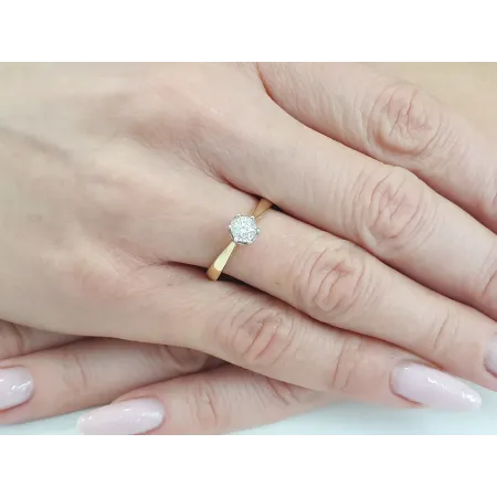 ZŁOTY 585 PIERŚCIONEK ZARĘCZYNOWY BRYLANT 0.23ct