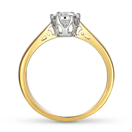 ZŁOTY 585 PIERŚCIONEK ZARĘCZYNOWY BRYLANT 0.23ct