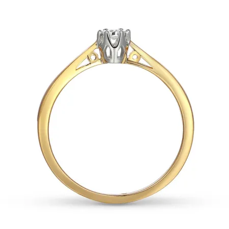 ZŁOTY 585 PIERŚCIONEK ZARĘCZYNOWY BRYLANT 0.06ct