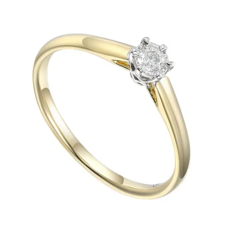 ZŁOTY PIERŚCIONEK ZARĘCZYNOWY 585 BRYLANT 0.08ct