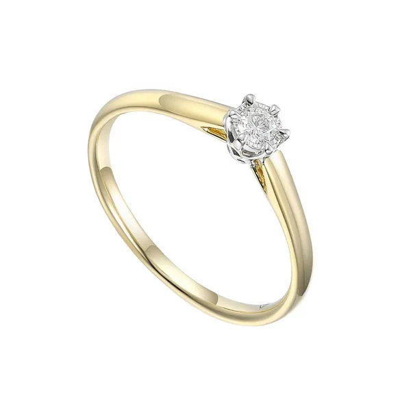 ZŁOTY PIERŚCIONEK ZARĘCZYNOWY 585 BRYLANT 0.08ct