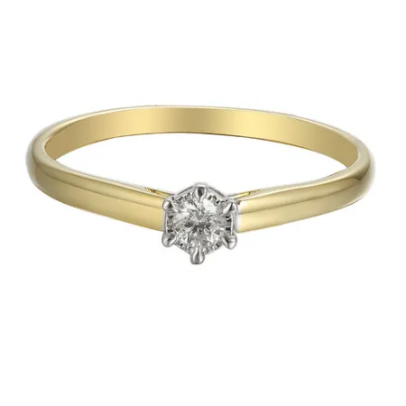 ZŁOTY PIERŚCIONEK ZARĘCZYNOWY 585 BRYLANT 0.08ct