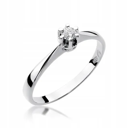 Złoty Pierścionek Zaręczynowy z Brylantem 0,10ct