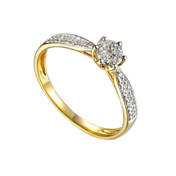 Złoty Pierścionek z Diamentami Próba 585 Grawer