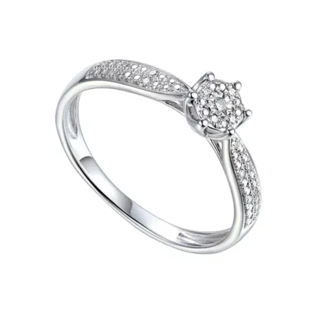 Złoty Pierścionek z Diamentami Próba 585 Grawer