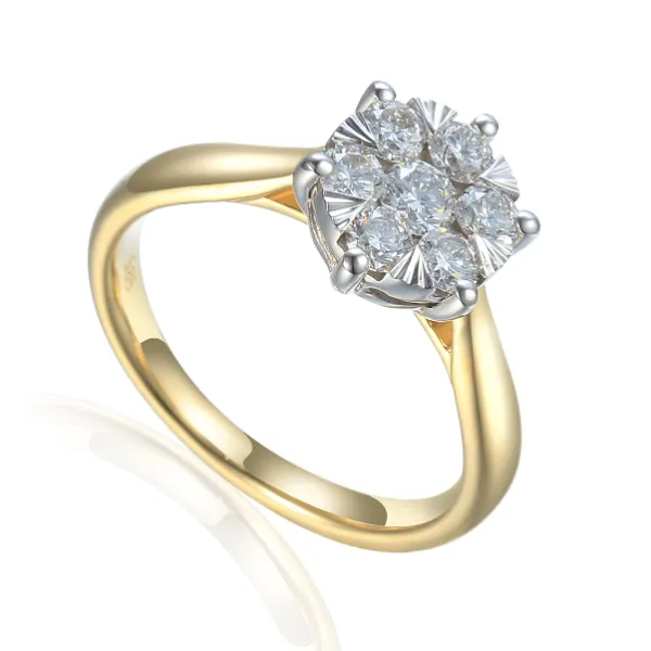 ZŁOTY PIERŚCIONEK BRYLANTY 0,63CT GRAWER PRÓBA 585