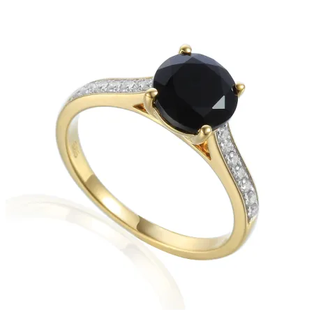 Złoty 585 Pierścionek Agat Diamenty Grawer