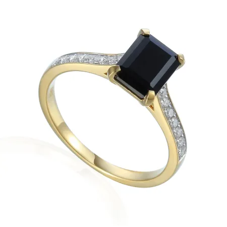 Złoty Zaręczynowy Pierścionek Agat Diamenty pr 585