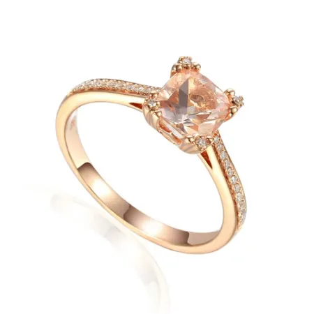 Pierścionek Zaręczynowy Morganit Diamenty pr 585