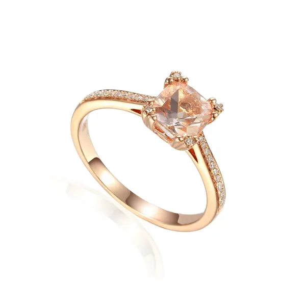 Pierścionek Zaręczynowy Morganit Diamenty pr 585