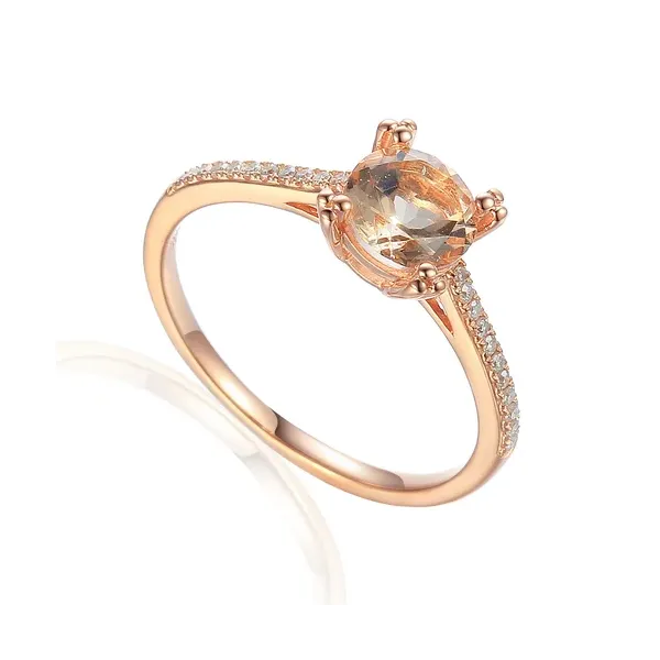 Różowy Pierścionek Zaręczynowy Morganit Diamenty