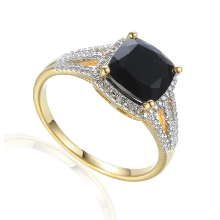 Pierścionek 585 Agat Diamenty Na Prezent