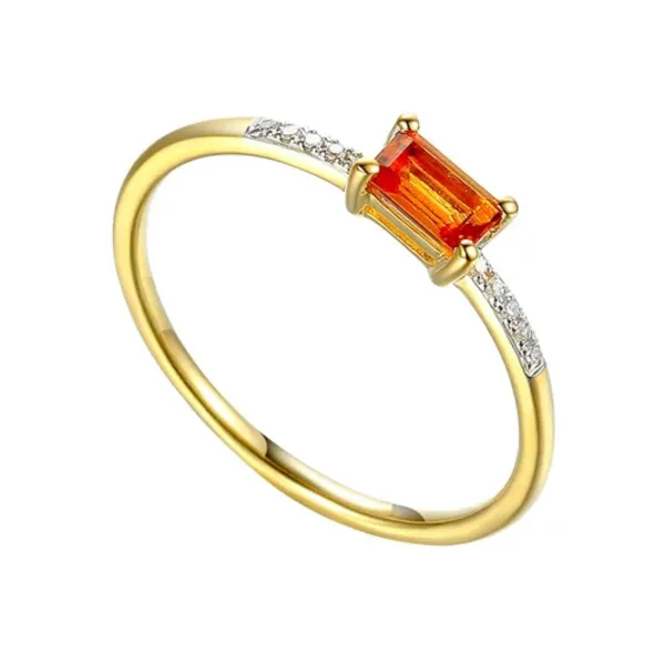 Złoty Pierścionek Cytryn Diamenty pr 585 Grawer
