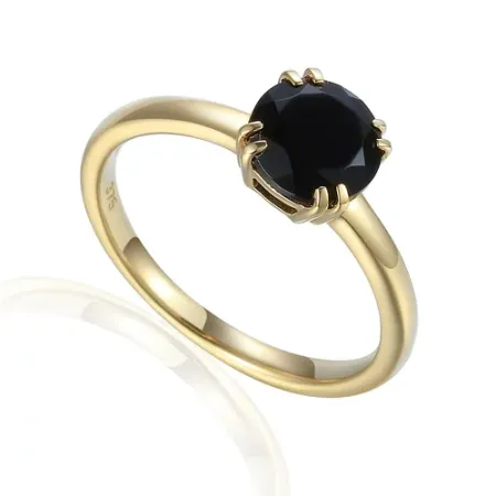 Złoty Zaręczynowy Pierścionek z Agatem 