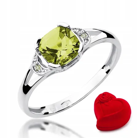 Pierścionek 14K Oliwin Brylanty Białe Złoto Grawer