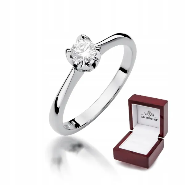 Pierścionek Zaręczynowy Białe Złoto Brylant 0,30ct