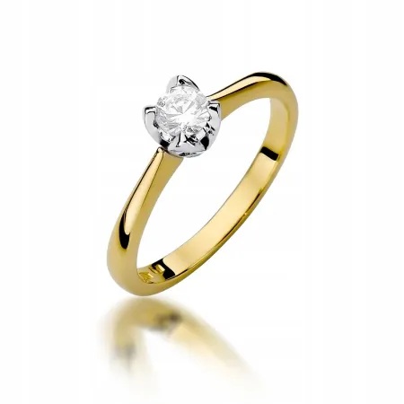 Pierścionek Zaręczynowy Białe Złoto Brylant 0,30ct