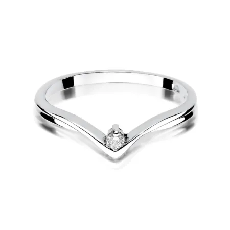 Pierścionek Zaręczynowy Żółto Białe Złoto Brylant