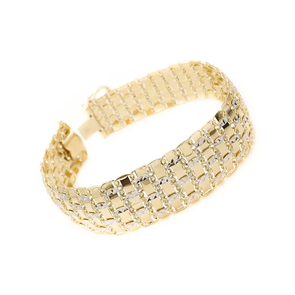 Elegancka 585 Bransoletka Żółto Białe Złoto