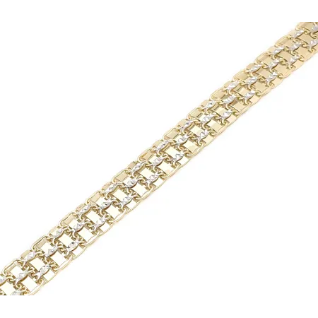 Damska Bransoletka Żółto Białe Złoto pr 585