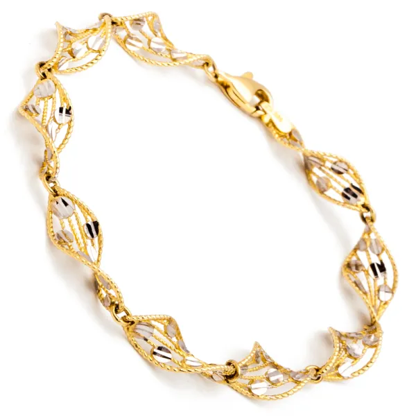 ZŁOTA  EFEKTOWNA BRANSOLETKA BIAŁE ZŁOTO 585