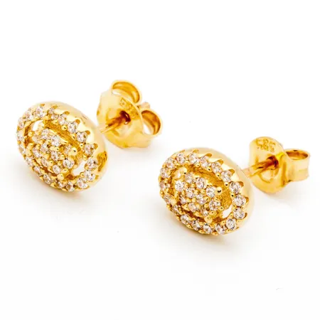 PIĘKNE ZŁOTE KOLCZYKI Z CYRKONIAMI PR 585