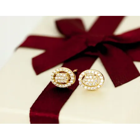 PIĘKNE ZŁOTE KOLCZYKI Z CYRKONIAMI PR 585