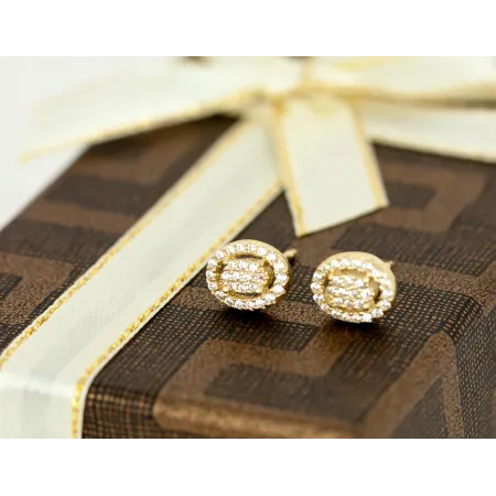 PIĘKNE ZŁOTE KOLCZYKI Z CYRKONIAMI PR 585