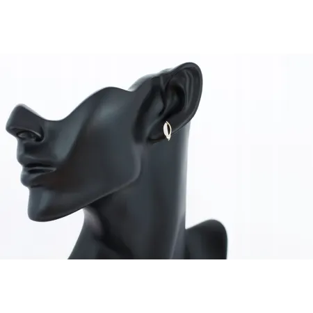 ZŁOTE KOLCZYKI NA SZTYFT Z CYRKONIĄ 585 