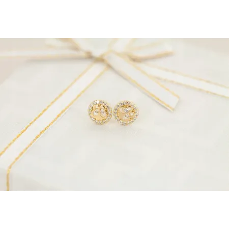 Złote Kolczyki Motylki Cyrkonie na Prezent pr 585 