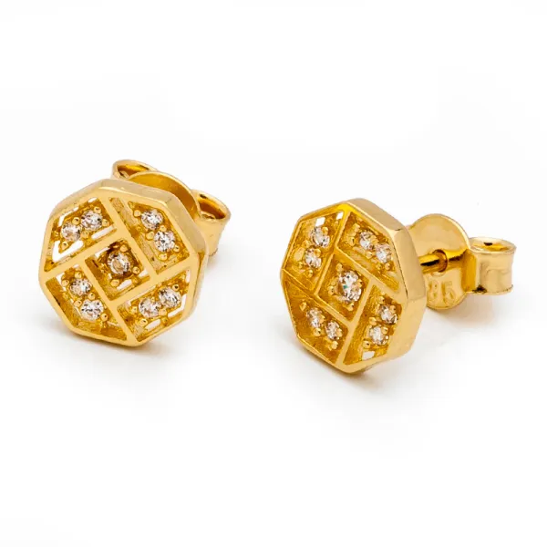 ZŁOTE KOLCZYKI Z CYRKONIAMI PR.585 