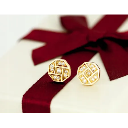 ZŁOTE KOLCZYKI Z CYRKONIAMI PR.585 