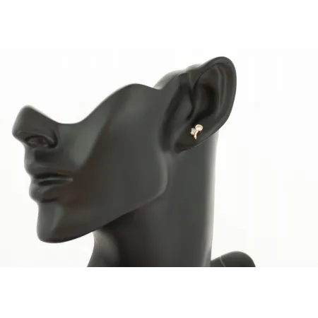 ZŁOTE ŚLICZNE KOLCZYKI CYRKONIE PRÓBA 585 SZTYFT