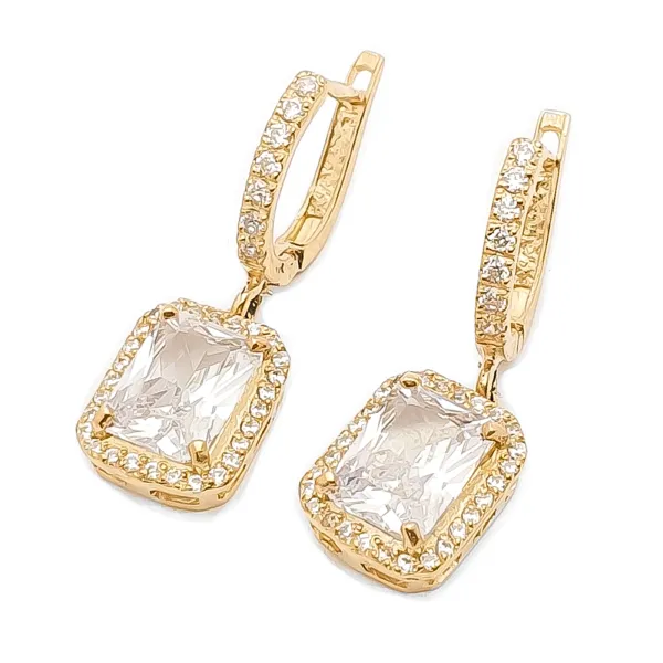 ZŁOTE KOLCZYKI 585 CYRKONIA EKSKLUZYWNE