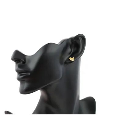 ZŁOTE KOLCZYKI PTASZKI Z CYRKONIAMI 