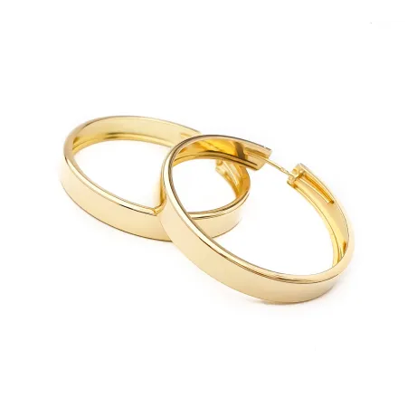 Złote 14K Kolczyki Gładkie Koła na Prezent