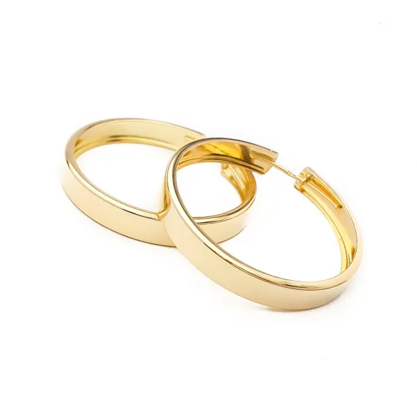 Złote 14K Kolczyki Gładkie Koła na Prezent