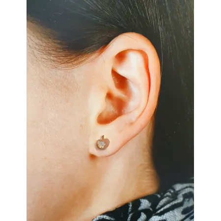 Złote Kolczyki Jabuszko z Cyrkoniami pr 585