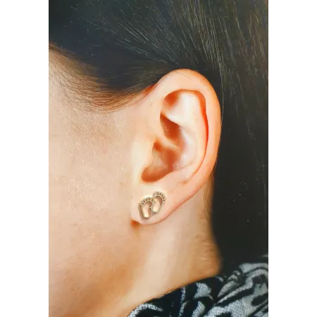 Złote Kolczyki Stópki pr 585 Sztyft na Prezent