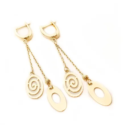 Złote Delikatne Kolczyki Wiszące pr 585 Prezent