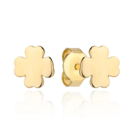 Złote Kolczyki 585 Koniczynki 6mm na Prezent