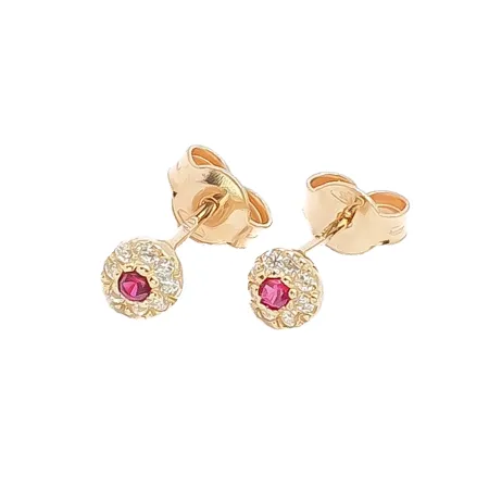 ZŁOTE DELIKATNE KOLCZYKI KWIATKI CYRKONIE pr 585