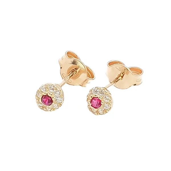 ZŁOTE DELIKATNE KOLCZYKI KWIATKI CYRKONIE pr 585