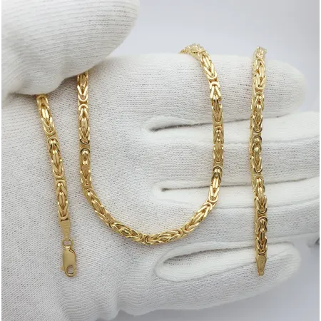 ZŁOTY PRÓBA 585 ŁAŃCUCH KRÓLEWSKI 55 cm 