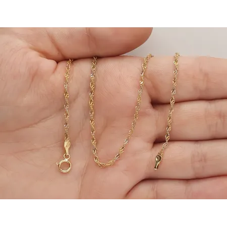 Złoty Łańcuszek 585 REBEKA 55cm Dwukolorowa