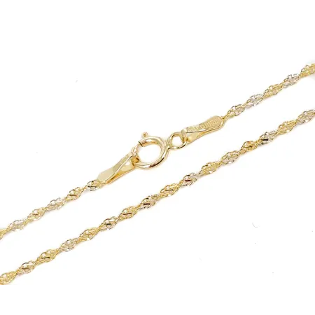 Złoty Łańcuszek 585 REBEKA 55cm Dwukolorowa