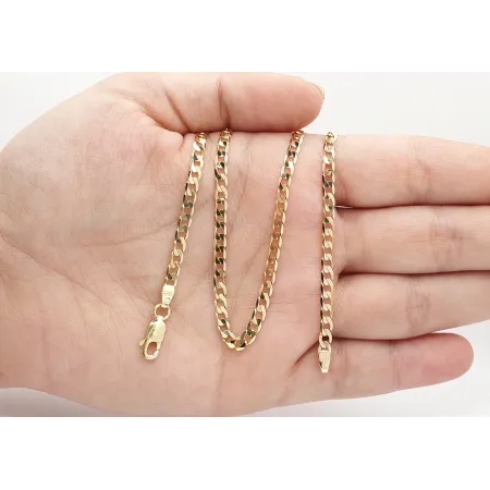 ZŁOTY 585 ŁAŃCUSZEK PANCERKA PEŁNA 45 cm 