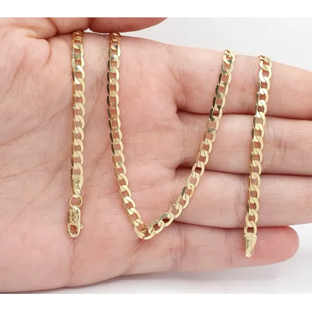 ZŁOTY ŁAŃCUSZEK 585 PANCERKA PEŁNA 55cm  L1108B